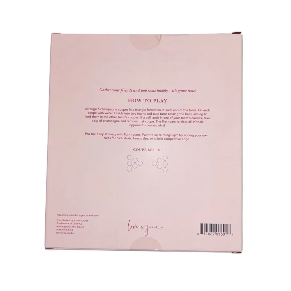 Champagne Pong Party Set - Pink Packaging